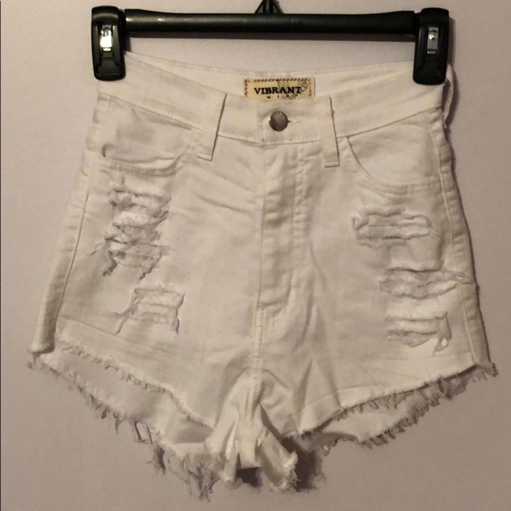 Necessary Clothing High Waisted White Booty Shorts